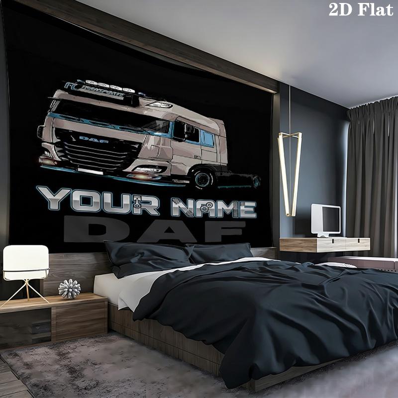 Daf Team Custom Name Wall Tapestry Aesthetic Wall Hanging Printed Fabric Blanket Decorative Tapestries For Bedroom Living Room Home Decor