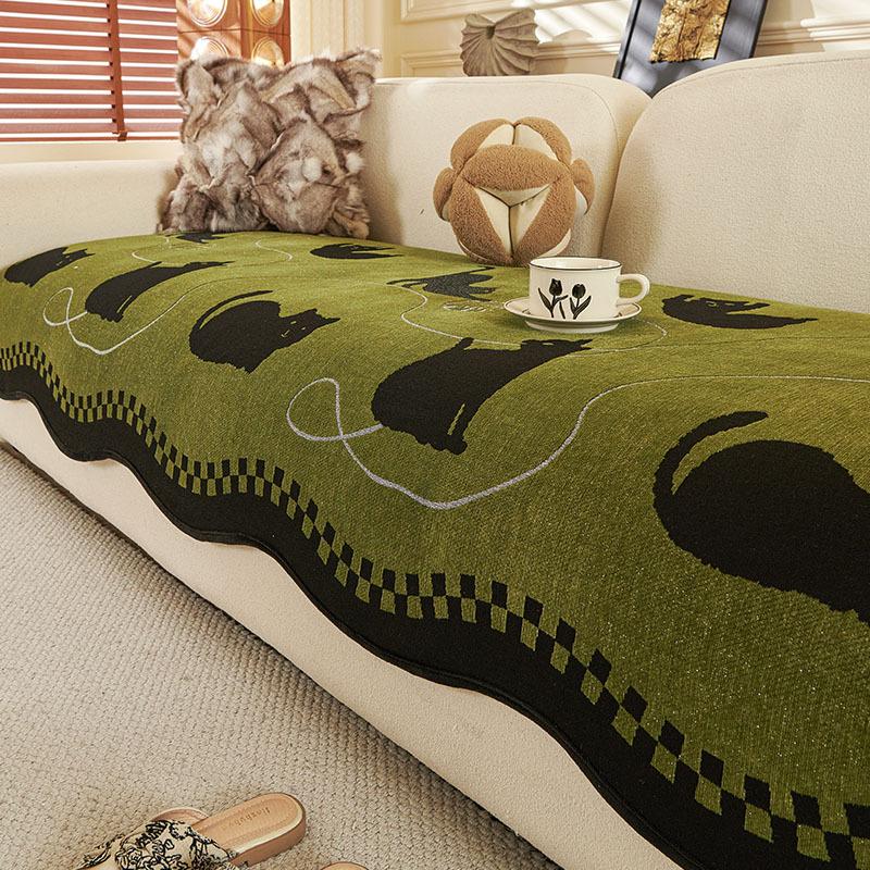 

Special-Shaped Sofa Cushion New Four-Season Universal Straight Row Advanced Sense One-Piece Fixed Non-Slip Seat Cushion Cover Cloth Towel 90*90cm