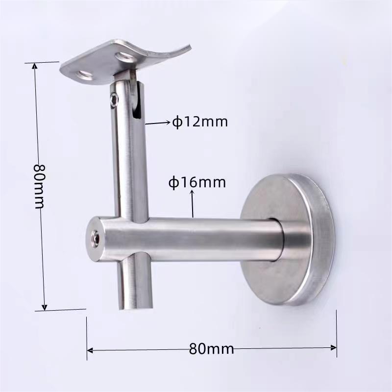 1pc Stair Handrail Brackets Guardrail Hardware Wall Support Hand Rail Balustrade Stairs Accessories Adjustable Brackets Silver