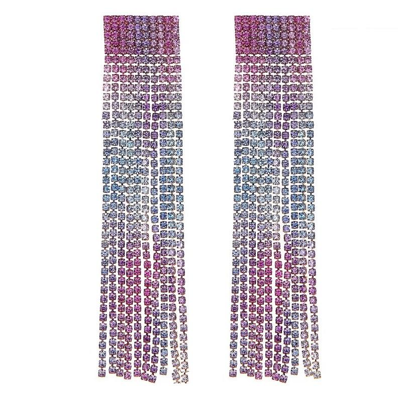 

Новые роскошные длинные серьги-кисточки со стразами и кристаллами для женщин, свадебные серьги-подвески, ювелирные изделия для вечеринки и свадьбы multi