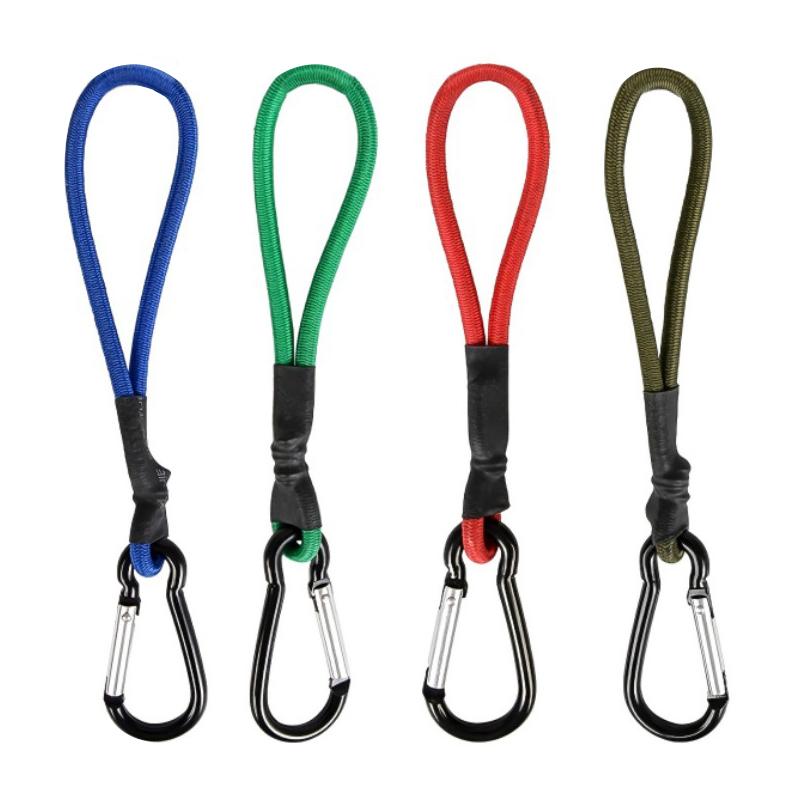 Paracord Lanyard with Heavy Duty Metal Carabiner 5 Assorted Colors Wear Resistant for Outdoor Camping Hiking Gear