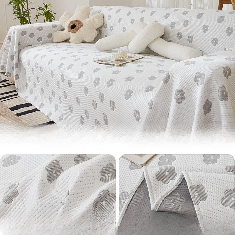 Summer Ice Silk Sofa Cover Cloth Full Covered Cool Feeling Sofa Cover All-Inclusive Universal Cover Lazy Integrated Blanket Cover Towel