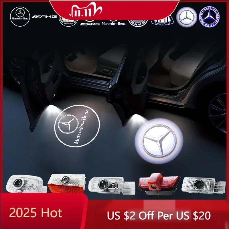 Car Sticker For Mercedes Benz 2PCS HD Car LED Door Projector Light For Mercedes Benz W164 X164 W208 W209 R171 R172 C199 W240 W21