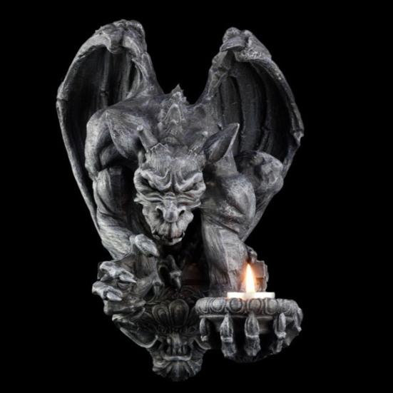 Geister Kerzenhalter Schmuck Wandmontage Gotisches Gargoyle Design Einfache Montage Kein Bohren Wandkerze