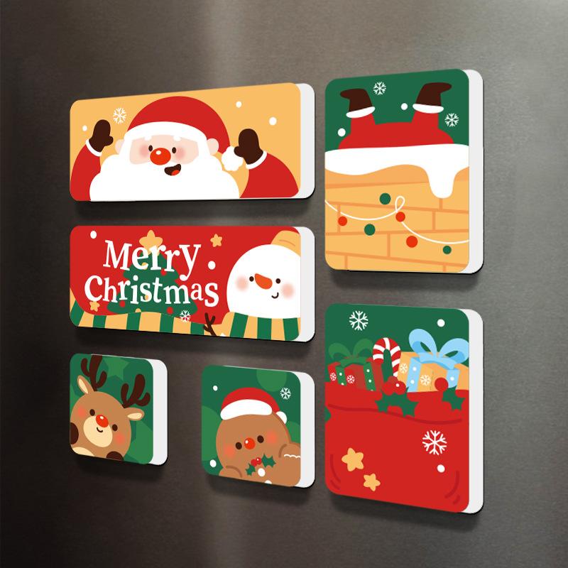 Christmas Santa Fridge Magnet soft Magnetic Sticker for Holiday Home Decor Festive Party Gift New Year Christmas Decorations