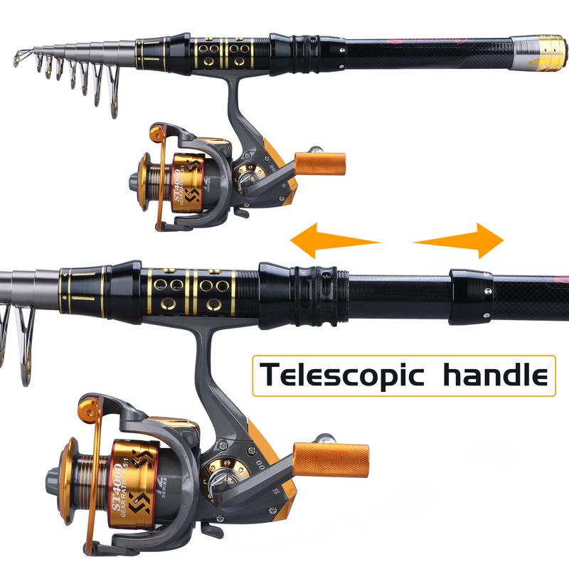 Fishing Rods Reels Combos 1.5m-3.0m Travel Telescopic Fishing Rod 12BB Fishing Reels for Bass Carp Fishing