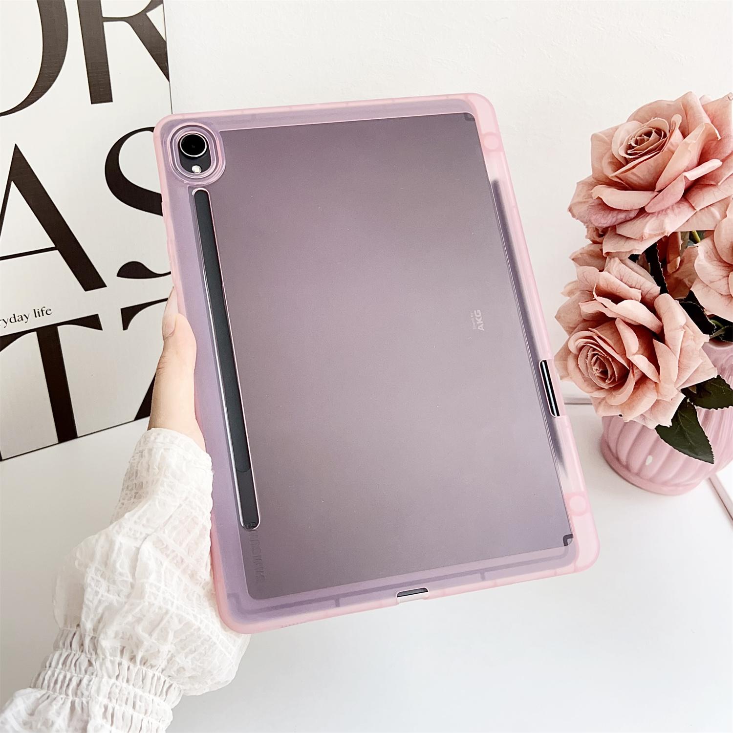 

For Samsung Galaxy Tab S9 Case Clear TPU Anti Drop Tablet Cover with Pencil Holder D