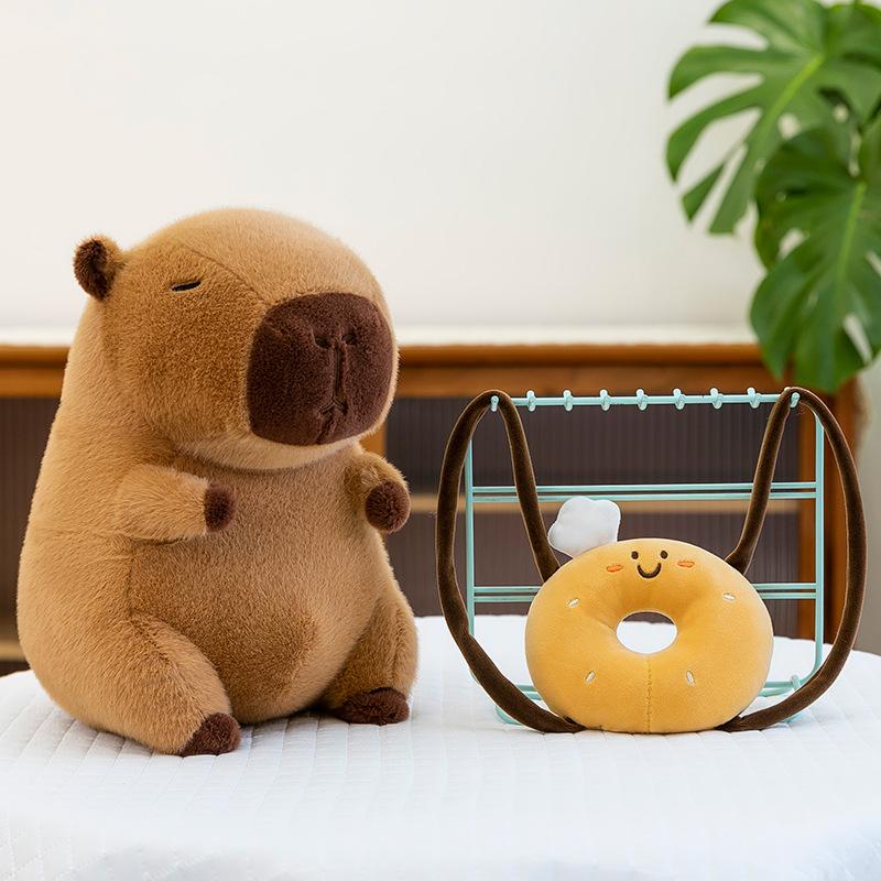 New Kapibara Plush Toy Doll Cute Baking Backpack Capybara Doll Throw Pillow
