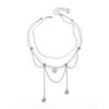Heart-shaped Choker Necklace Irregular Crystal Necklace Vintage Chain Necklace  Jewelry Accessories