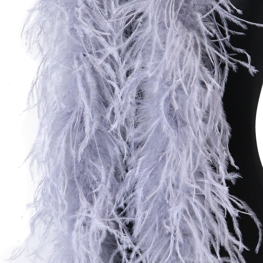 2 Meters Natural Ostrich Feather Boa 6ply Ostrich Feathers Trim Shawl Dyed Various Party Clothing Decoration Plume Scarf