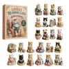 2026 Christmas Countdown Calenda, 24 Vintage-Style Reading Cat Acrylic Charm,Holiday Gift for Christmas