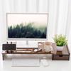 Walnut Monitor Riser with Single Drawer