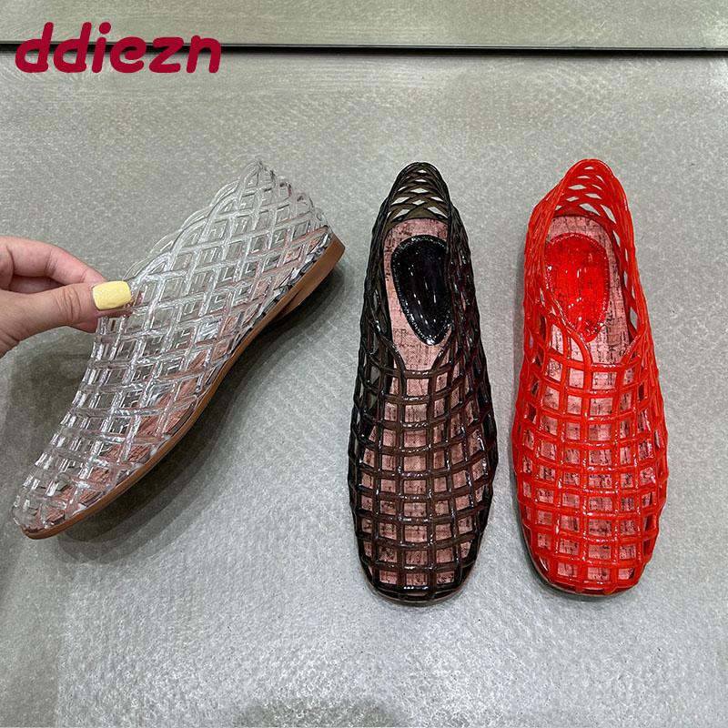 Fashion New In 2025 Spring Summer Ladies Flats Slip On Shoes Casual Female Slides Shallow Fashion Transparent Women Flats With Shoes
