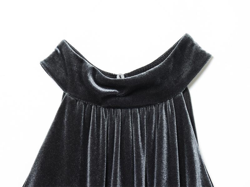 2025 Stylish European-American Velvet Balloon Dress for Women