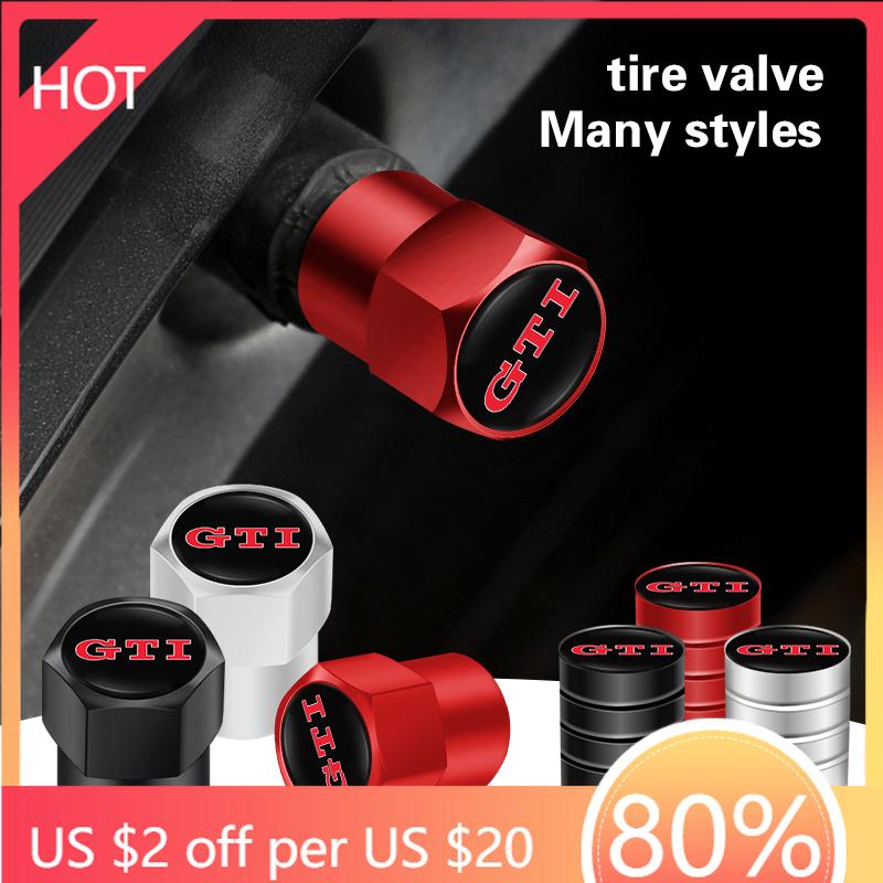 Golf 3 4 MK3 MK4 2026 Hot For VW VOLKSWAGEN 4PCS Metal Tire Valve Caps Car Tyre Dust Covers Accessories For Volkswagen GTI Amaro