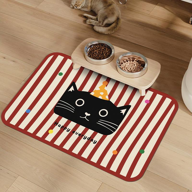 Non-Slip, Water-Absorbing Pet Placemats for Cats & Dogs - Easy-to-Clean Diatom Mud Mats