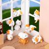 8pc Funny Cute Orange Cat Animal Car Decoration Pvc Craft Miniature Figure Tiny for Bonsai Microlandscape Fairy Garden Decor