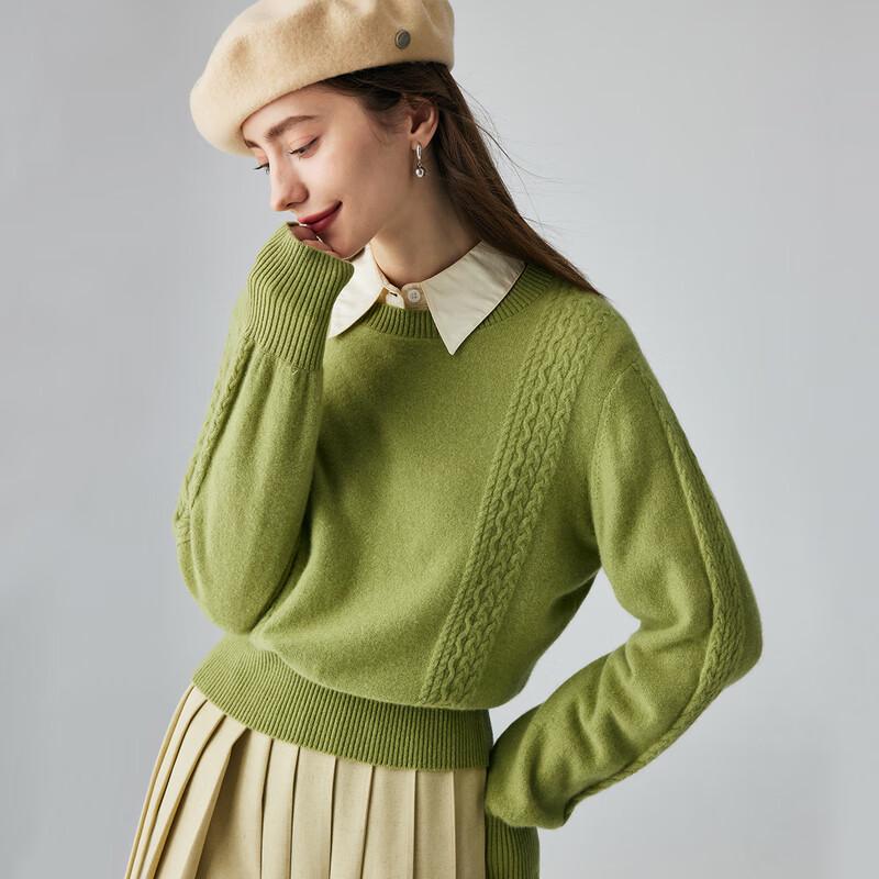 

PALUOPO Women s 2025 A/W Cable Knit Pure Cashmere Sweater M 160/100