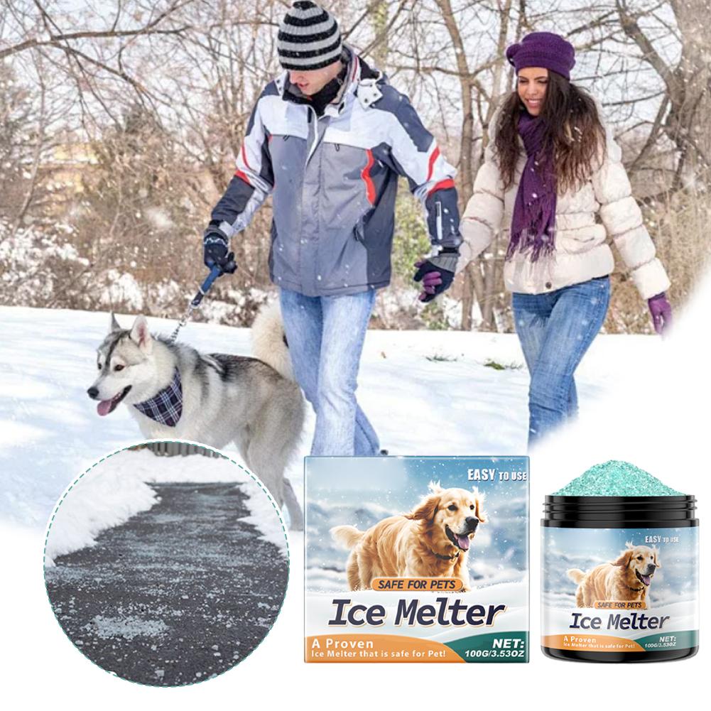 100g Pet Ice Melt Pet Friendly Ice Melter Safe For Paws Concrete Street Snow Melting Non Irritating Sodium Chloride Outdoor Tool