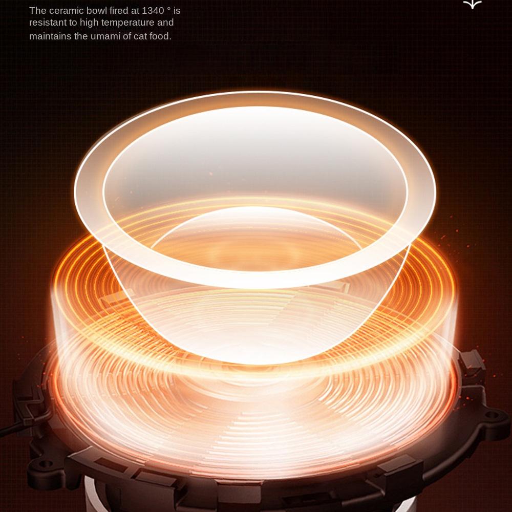 Detachable Ceramic Cats Bowl with Wood Stand Tilted Cat Dish Sturdy Dog Food Container  Indoor