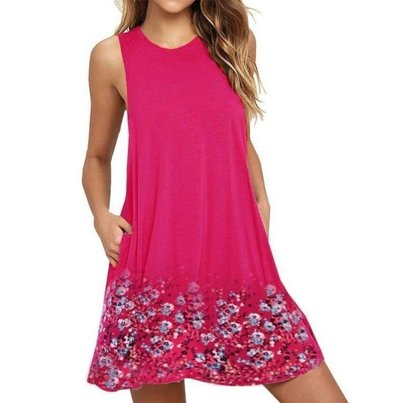 QICED Abiti Casual Senza Maniche con Scollo a V per Estate e Primavera