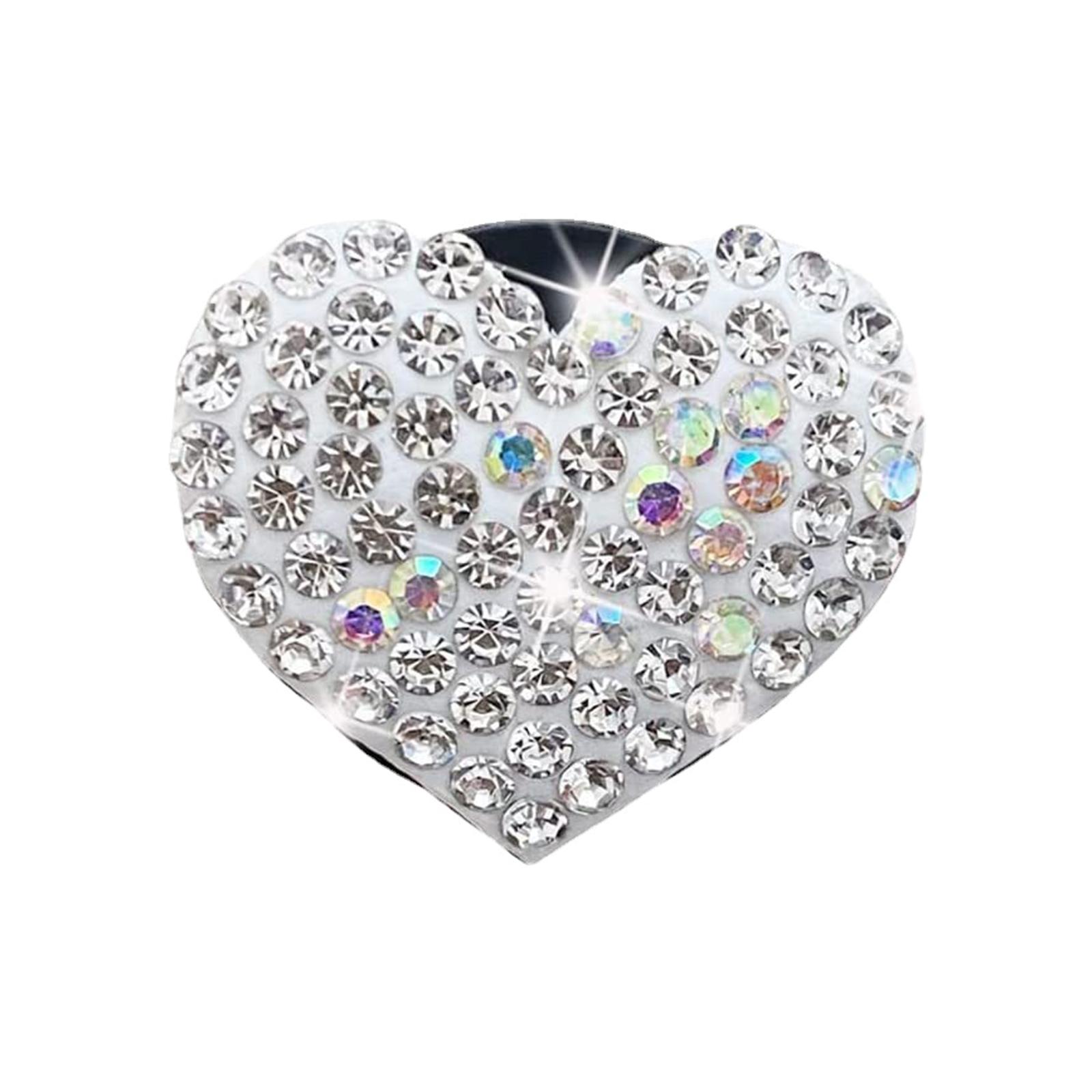 Автомобильный освежитель воздуха с зажимом в виде сердца с бриллиантами, портативный и стильный автомобильный освежитель воздуха, элегантный и освежающий декор для автомобиля белый