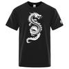 2025 Unisexs Summer Comfortable Tshirt Chinese Dragon Printing Casual Breathable Ordinary Short Sleeve Round Neck Top