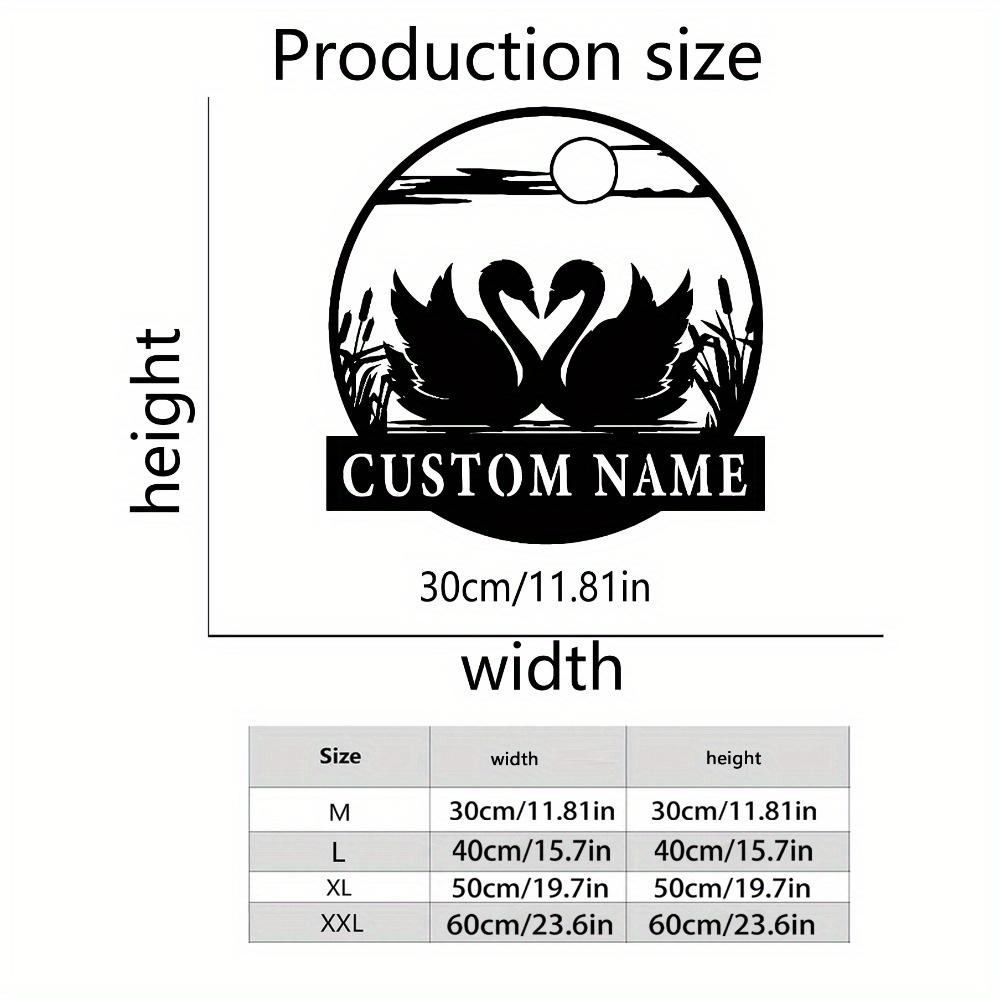 Customizable Metal Swan Sign Outdoor Garden Decor Holiday Gift