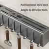 Modern No-Drill Wall-Mounted Kitchen Knife and Utensil Storage Rack
