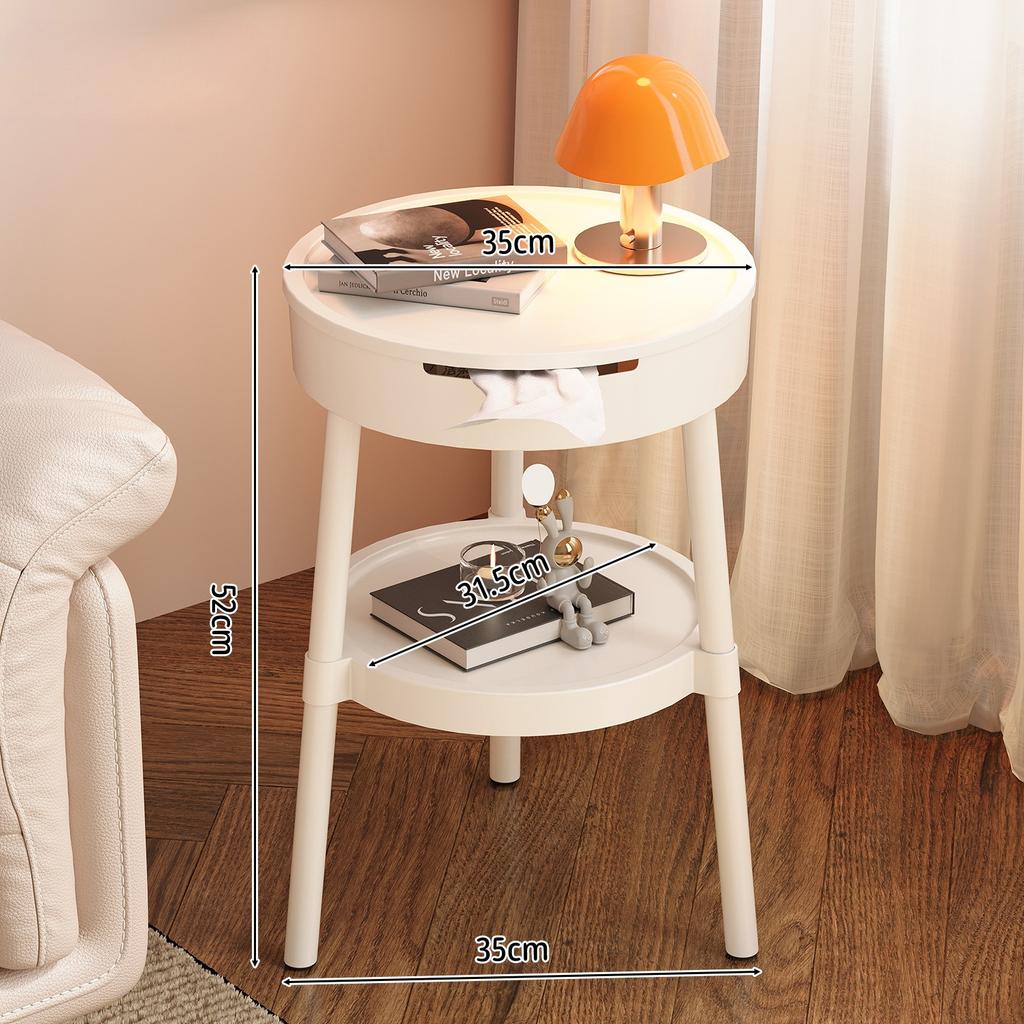Boční konferenční stolek k pohovce Kavárna Kreativní krémový styl Coffee table Pohyblivý Stolek k posteli do obývacího pokoje s úložným prostorem Dekorace na čajový stolek