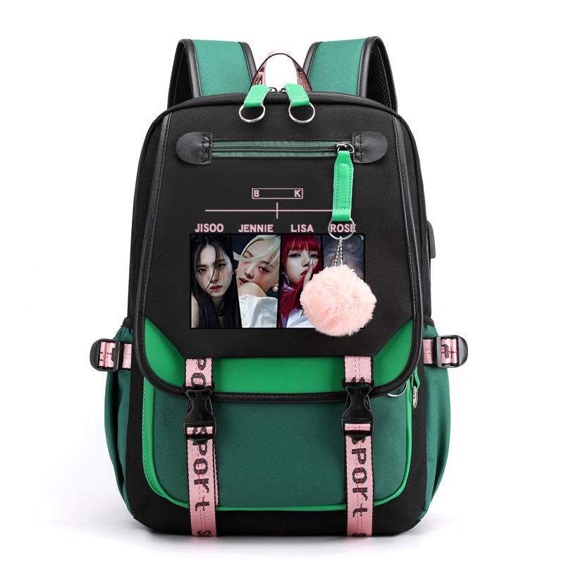 Blackpink S potiskem Batoh Pro základní a střední školy Ležérní Školní taška Pro studentky