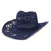 Hollow Out Men Straw Hat Western Cowboy Hat Beach Cap Solid Color Unisex Shading Hand Made Fashion Summer Hat