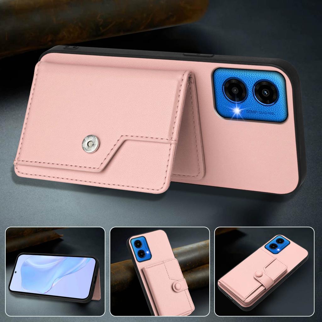 For Motorola Moto G34 5G/Motorola Moto G45 5G Case RFID Blocking Card Holder Kickstand TPU+PU Leather Phone Back Cover