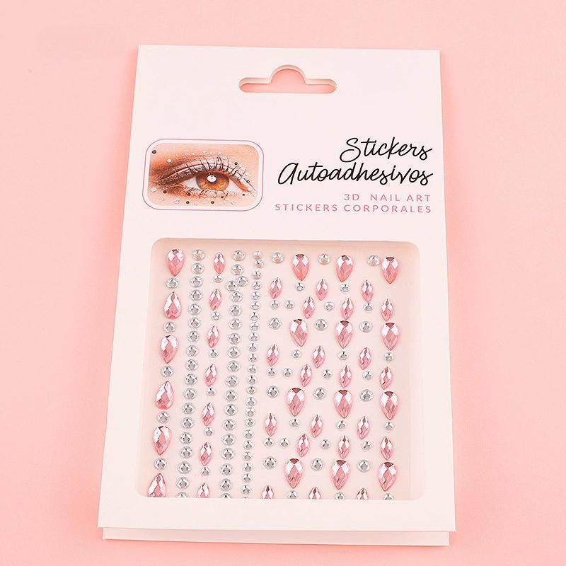 Diamond Eyebrow Tattoo Sticker Glitter Eyeliner Eyebrow Makeup Face Eyes Temporary Tattoo Rock Rhinestone 3D Eyeliner Stickers