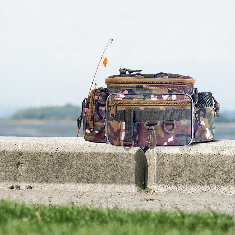 Portable Fishing Tackle Bag Outdoor Single Shoulder Fishing Waist Fanny Pack Bag Fishing Lures Tackle Utility Storage