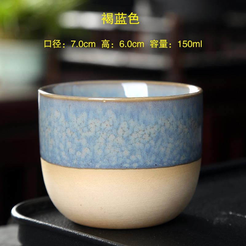 Kiln Change China Ceramic Tea Cup Pottery Jianzhan Drinkware  Temmoku Glaze Porcelain Kung Fu Cups Set for Water Latte Milk