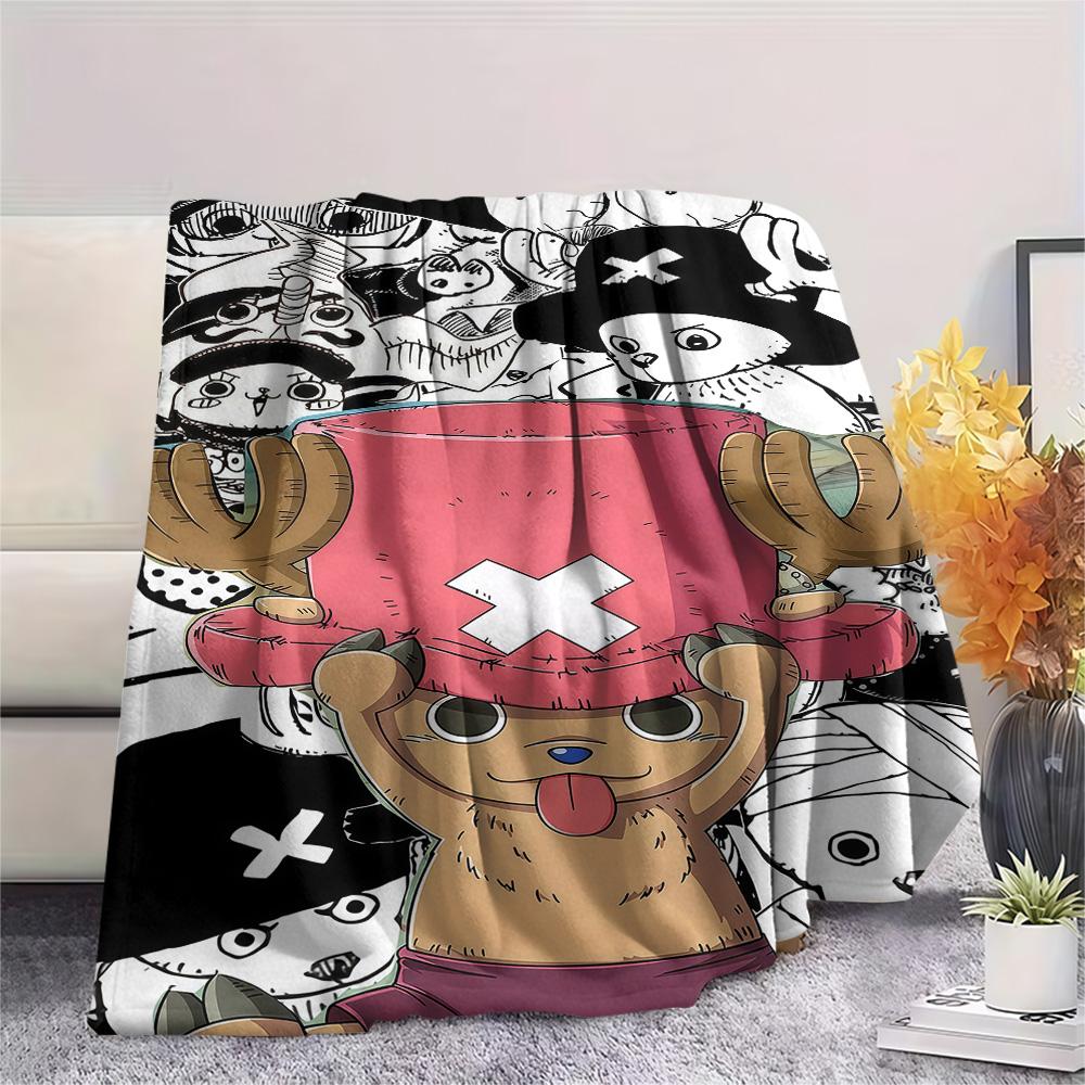 1 Stück One Piece Tony Tony Chopper Gemusterte Flanelldecke Geeignet für Alle Jahreszeiten Für Heimdekoration Wärme Und Komfort Geschenke Feiertagsgeschenk