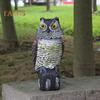 Owl Decoy with Rotating Head Natural Enemy Bird Deterrent Owl Figurine Garden Protector Scarecrow Owl for Gardens Terraces Balconies