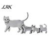 Animal Shaped Brooch Cat Family Pin, Golden Silver Plated Alloy Kitten Lapel Pins Shape Badge Jewelry for Clothing Bags Hats Mini