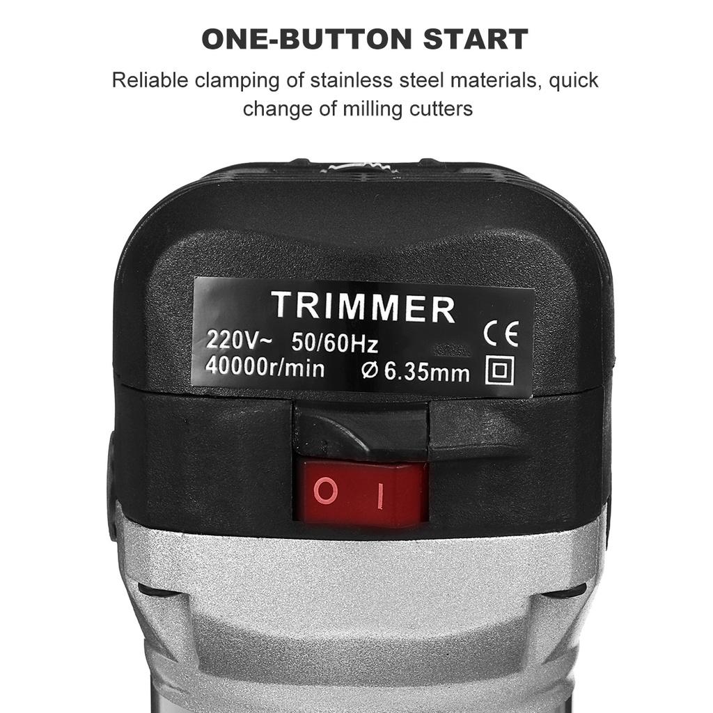2300W Electric Trimmer 40000rpm Handheld Wood Trimmer Woodworking Engraving Slotting Palm Router Laminate Trimming Machine Kit
