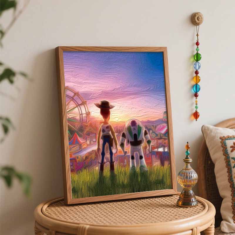 Disney Toy Story Woody Buzz digital oil painting diy handpainted coloring painting home decoration gift wall art decor for bedroom room