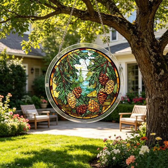 Acrylic Jigsaw Puzzle Suncatcher Large Colorful DIY Sun Catcher Kit for Adults Stained Glass Style Window Hanging Ornament for Home Garden Decor