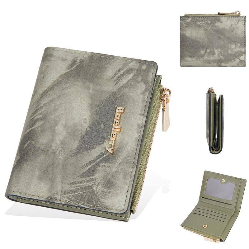 

Baellerry Ink Painting Short Wallets для женщин Card Holder дамский модный кошелек для монет кошелек 11.5cm*9.5cm*2cm зелёный