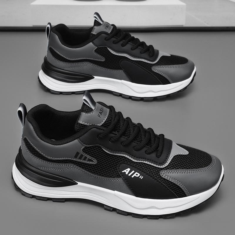 

Летняя мужская обувь, новые дышащие сетчатые туфли, модная универсальная спортивная обувь на платформе, повседневная обувь для бега для папы 44