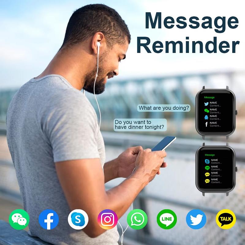 New Sports Smart Watch Men HD Bluetooth Call Fitness Tracker Heart Rate IP68 Waterproof Smart Watch Men Women IOS Android