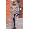 Cappotti lunghi in pelliccia di visone ecologica con cappuccio grande Moda Lusso Nuovo Blu Re Maniche Lunghe Cappotto di Pelliccia di Visone Donna Capispalla 5XL