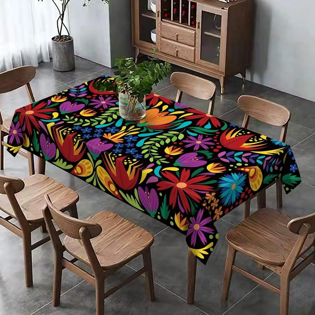 Mexico Day of The Dead Rectangle Tablecloth for Table Decor Reusable Kitchen Dining Tablecloth Day of The Dead Decorations