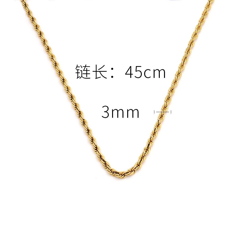 Wind Persönlichkeit Einfache Titanstahl Halskette 18K Gold Vakuum Beschichtet Kubanische Kette Schlangenknochen Kette