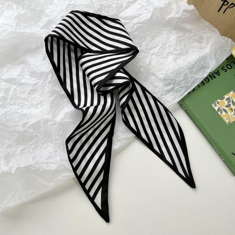 Long Silk Scarf Bag Tie Lady Neck Skinny Scarves Hairband Foulard Horse Print Brand Lady Neckerchief Ribbon Women Accessories