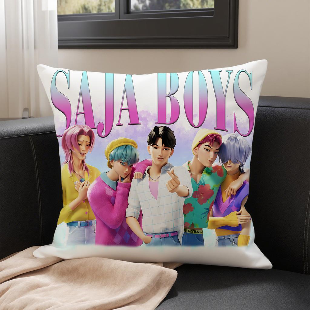 KPop Demon Hunters SAJA BOYS theme pillowcase: Colorful anime character patterns, fashion home decoration
